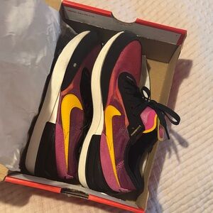 Nike Women's Waffle 1 Pink and Yellow Sneakers